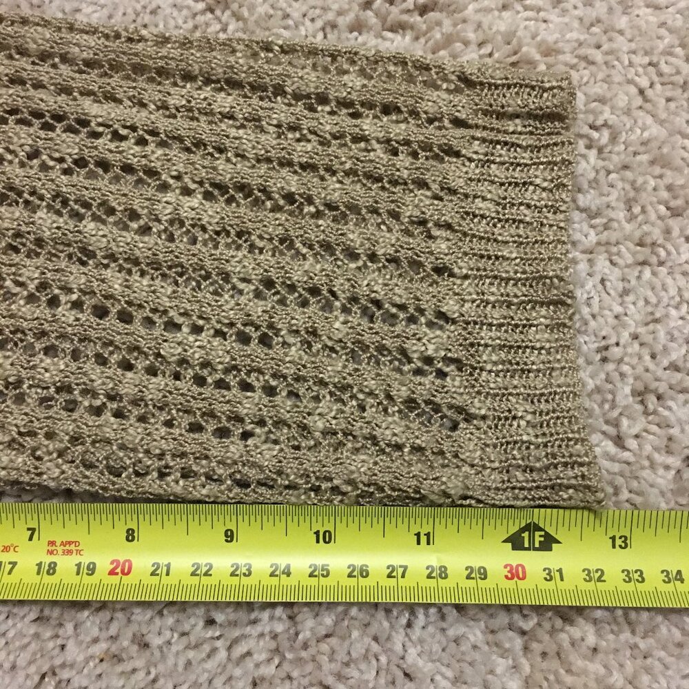 Kaktus Tan Crochet Knit Top Boho Slip-Over Open Weave Top Plus Size 2X - Picture 10 of 10